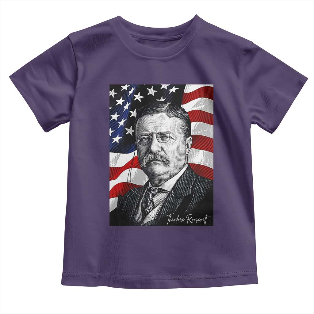 Theodore Roosevelt Patriotic American Flag President Toddler T Shirt