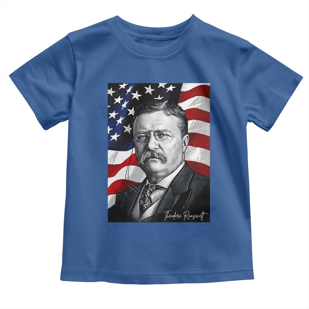 Theodore Roosevelt Patriotic American Flag President Toddler T Shirt