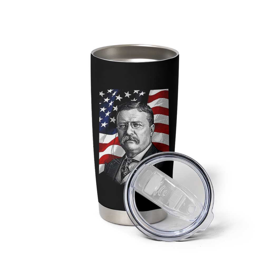 Theodore Roosevelt Patriotic American Flag President Tumbler Cup