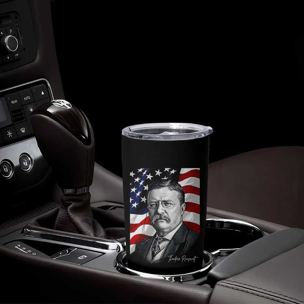 Theodore Roosevelt Patriotic American Flag President Tumbler Cup