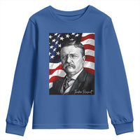Theodore Roosevelt Patriotic American Flag President Youth Sweatshirt