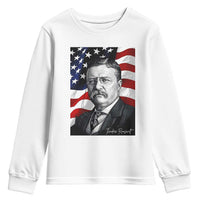 Theodore Roosevelt Patriotic American Flag President Youth Sweatshirt