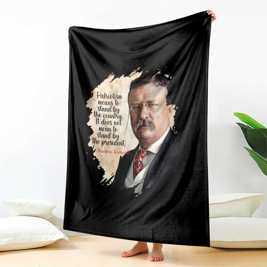 Theodore Roosevelt Quote Throw Blanket American History Presidents Day