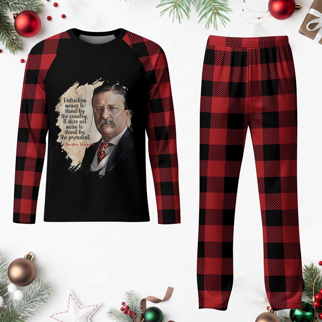 Theodore Roosevelt Quote Plaid Pajama Set American History Presidents Day