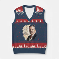 Theodore Roosevelt Quote V-Neck Knit Sweater Vest American History Presidents Day