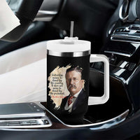 Theodore Roosevelt Quote Tumbler With Handle American History Presidents Day