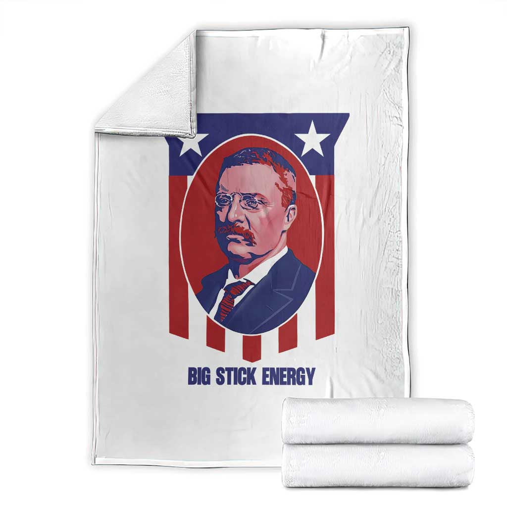 Theodore Roosevelt Patriotic American Flag Throw Blanket Big Stick Energy President