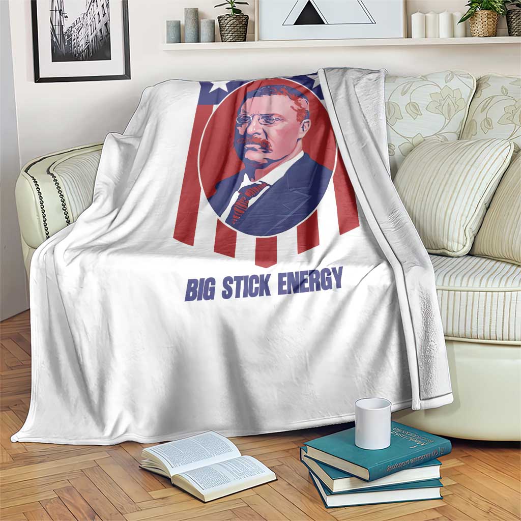 Theodore Roosevelt Patriotic American Flag Throw Blanket Big Stick Energy President