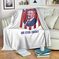 Theodore Roosevelt Patriotic American Flag Throw Blanket Big Stick Energy President