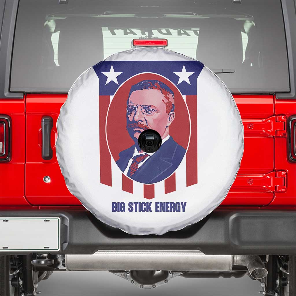 Theodore Roosevelt Patriotic American Flag Spare Tire Cover Big Stick Energy President