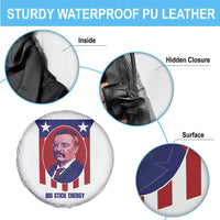 Theodore Roosevelt Patriotic American Flag Spare Tire Cover Big Stick Energy President