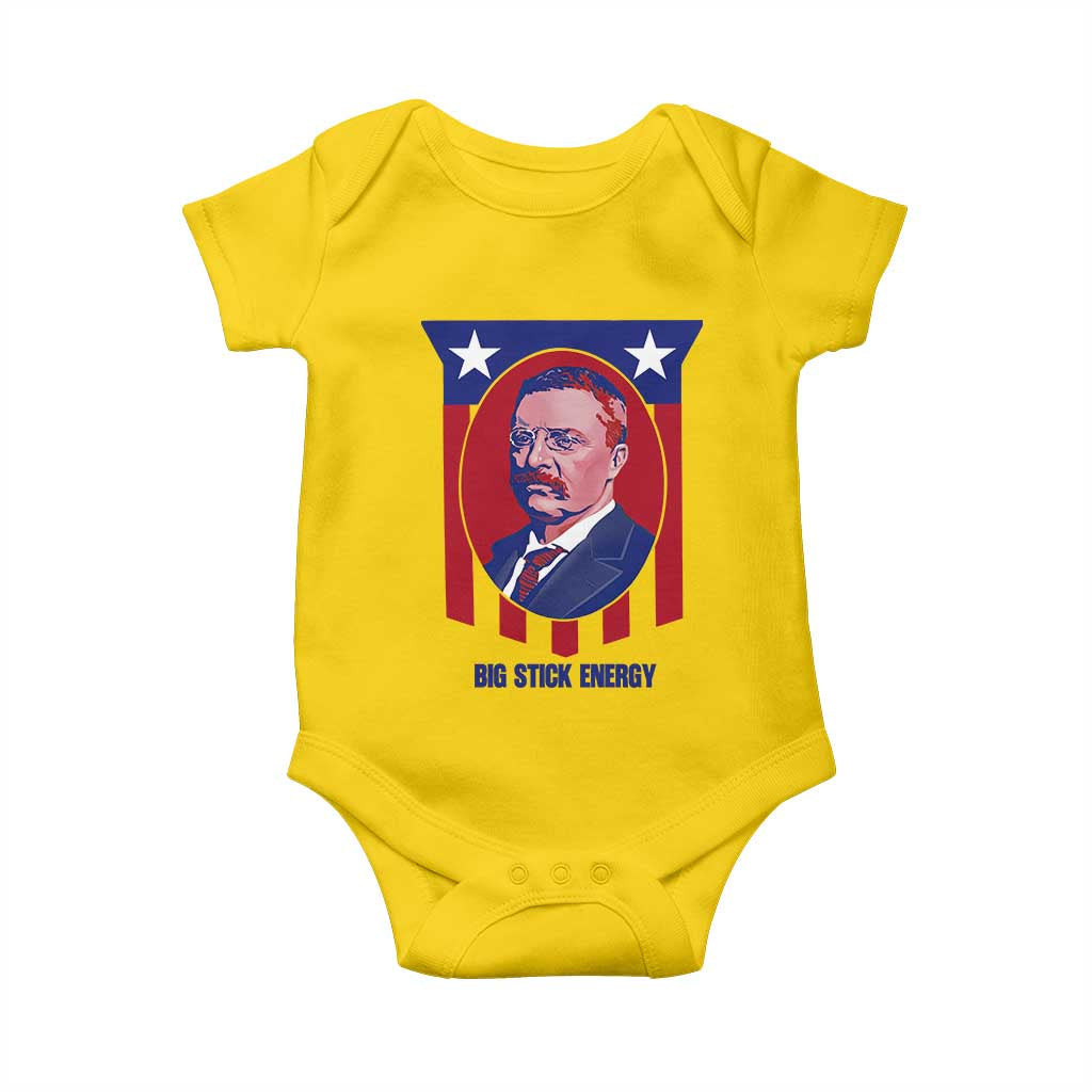 Theodore Roosevelt Patriotic American Flag Baby Onesie Big Stick Energy President