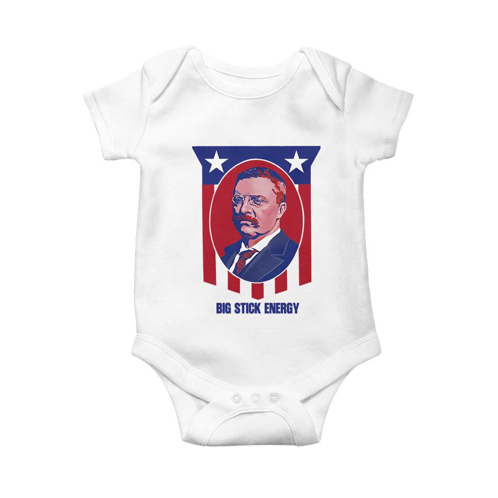 Theodore Roosevelt Patriotic American Flag Baby Onesie Big Stick Energy President