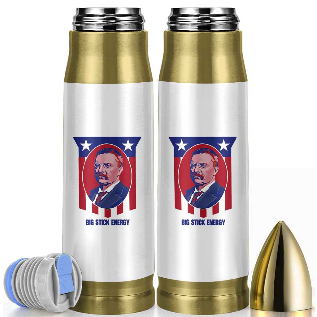 Theodore Roosevelt Patriotic American Flag Bullet Tumbler Big Stick Energy President