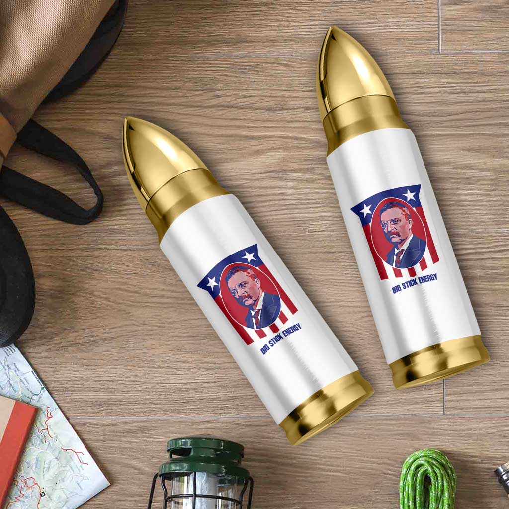 Theodore Roosevelt Patriotic American Flag Bullet Tumbler Big Stick Energy President