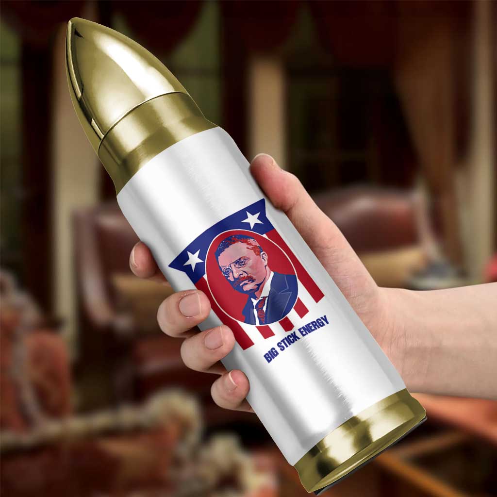 Theodore Roosevelt Patriotic American Flag Bullet Tumbler Big Stick Energy President