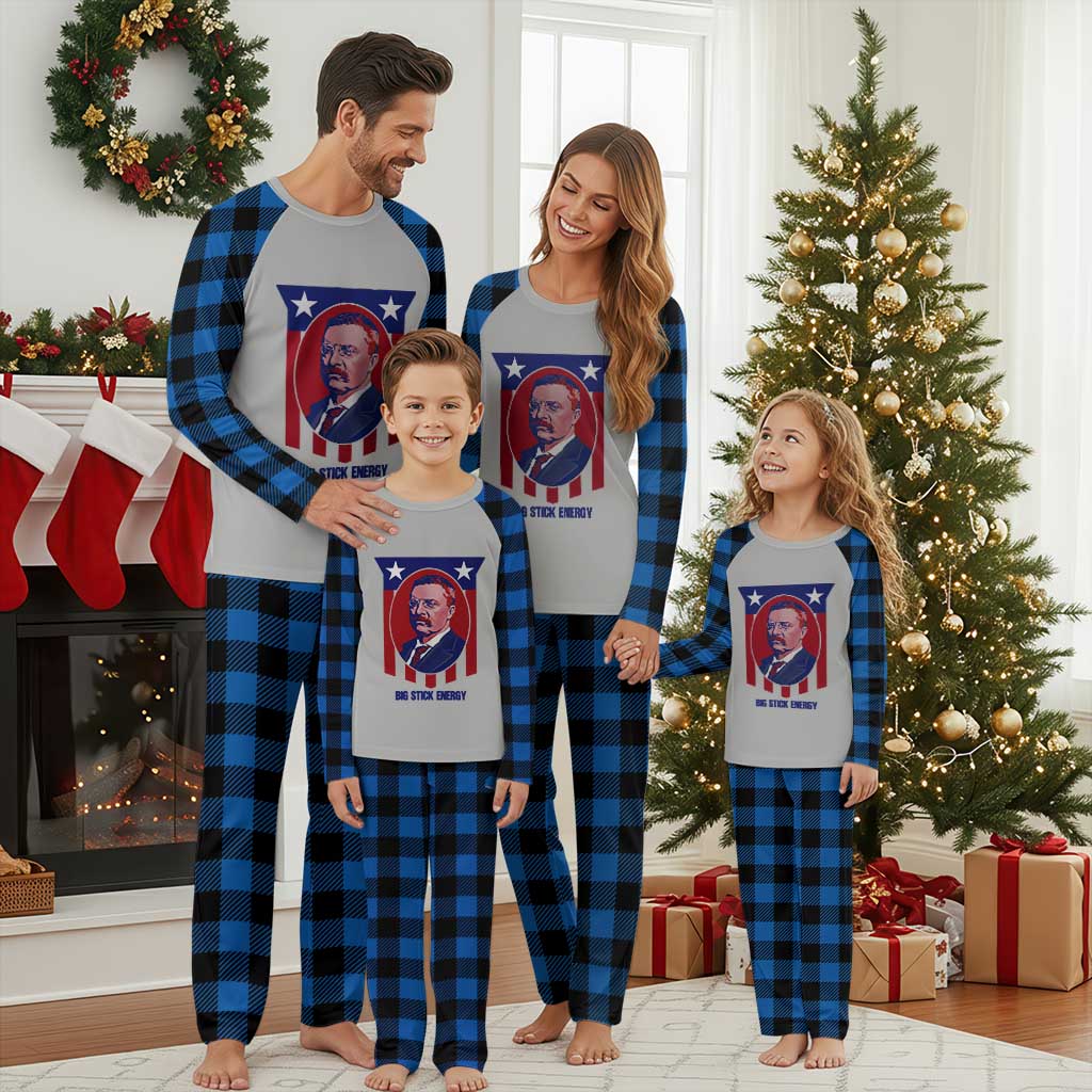 Theodore Roosevelt Patriotic American Flag Plaid Pajama Set Big Stick Energy President