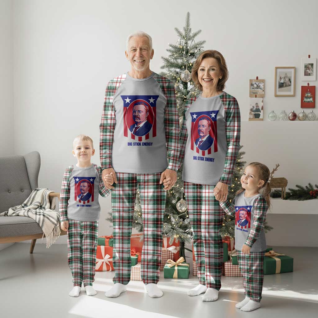 Theodore Roosevelt Patriotic American Flag Plaid Pajama Set Big Stick Energy President