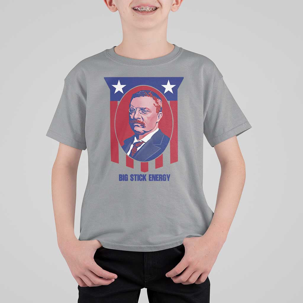 Theodore Roosevelt Patriotic American Flag T Shirt For Kid Big Stick Energy President