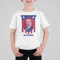Theodore Roosevelt Patriotic American Flag T Shirt For Kid Big Stick Energy President