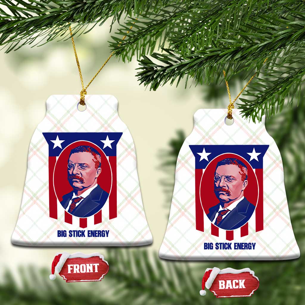 Theodore Roosevelt Patriotic American Flag Ceramic Ornament Big Stick Energy President