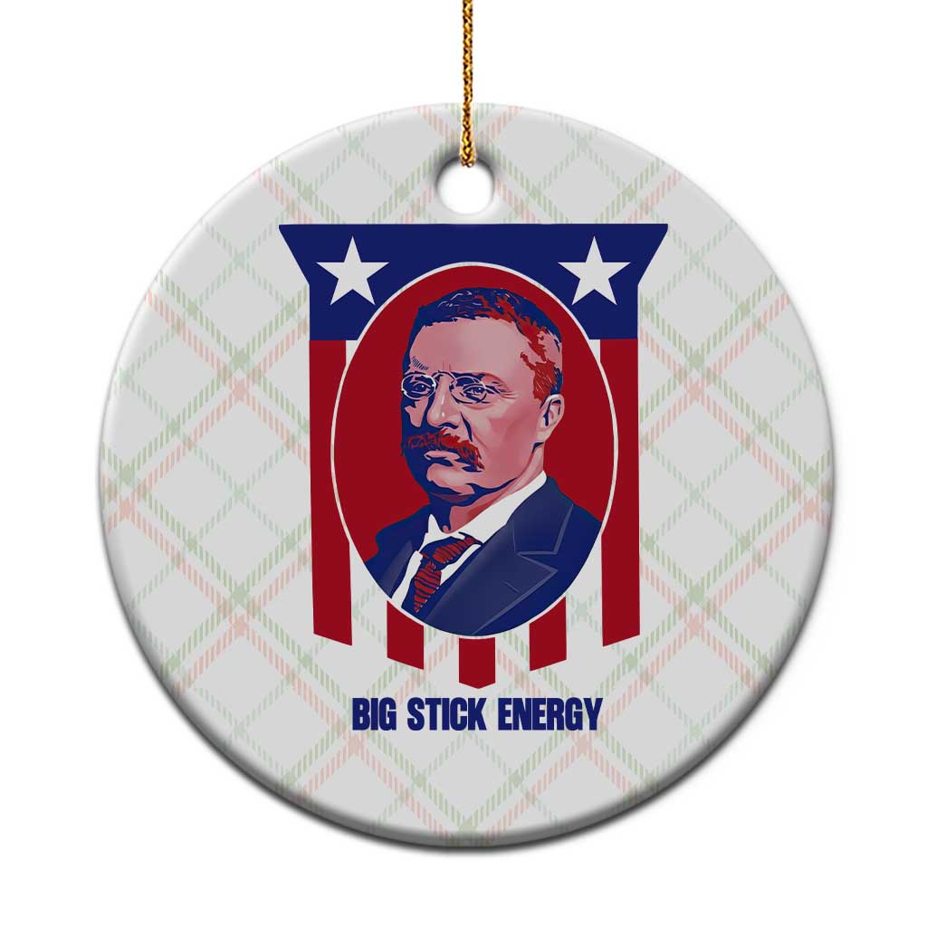 Theodore Roosevelt Patriotic American Flag Ceramic Ornament Big Stick Energy President