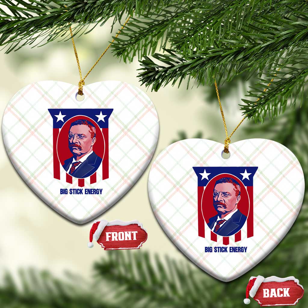 Theodore Roosevelt Patriotic American Flag Ceramic Ornament Big Stick Energy President