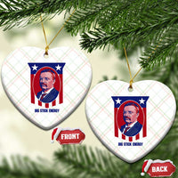Theodore Roosevelt Patriotic American Flag Ceramic Ornament Big Stick Energy President