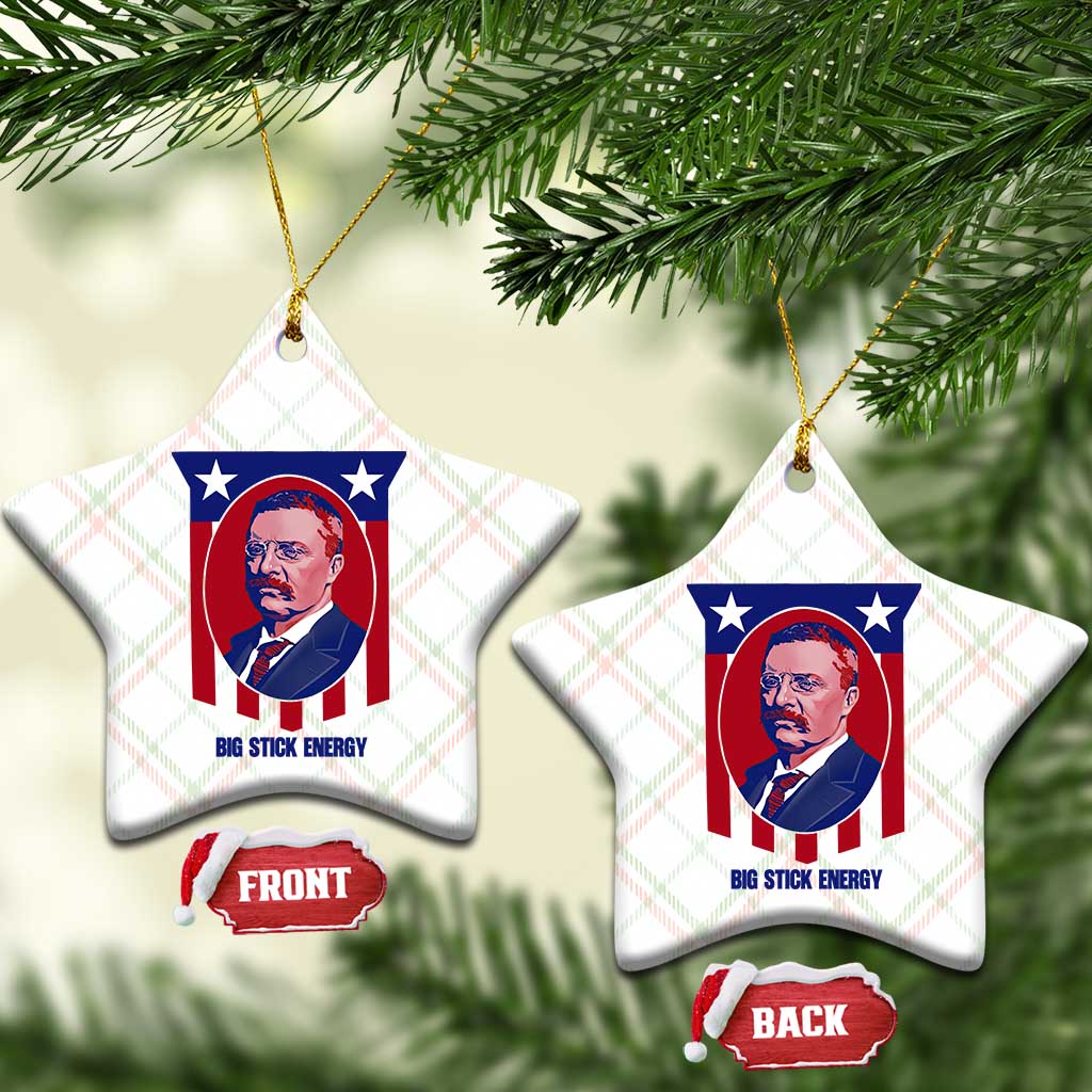 Theodore Roosevelt Patriotic American Flag Ceramic Ornament Big Stick Energy President