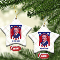 Theodore Roosevelt Patriotic American Flag Ceramic Ornament Big Stick Energy President