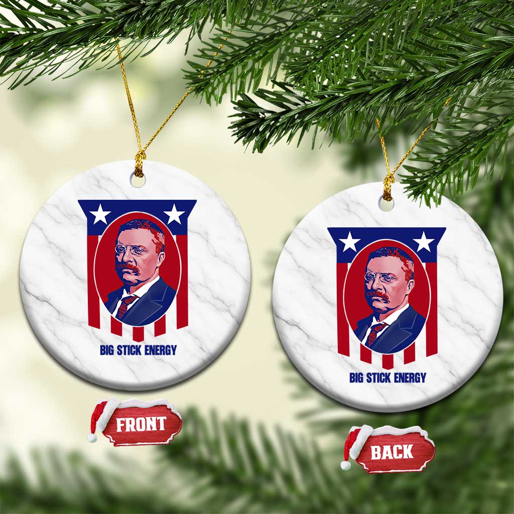 Theodore Roosevelt Patriotic American Flag Ceramic Ornament Big Stick Energy President