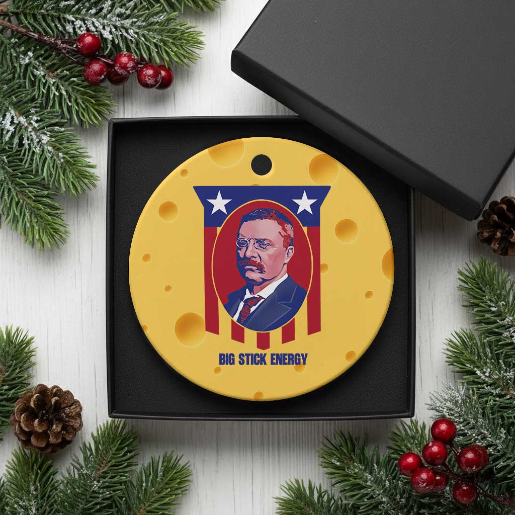 Theodore Roosevelt Patriotic American Flag Ceramic Ornament Big Stick Energy President