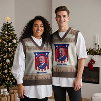 Theodore Roosevelt Patriotic American Flag V-Neck Knit Sweater Vest Big Stick Energy President