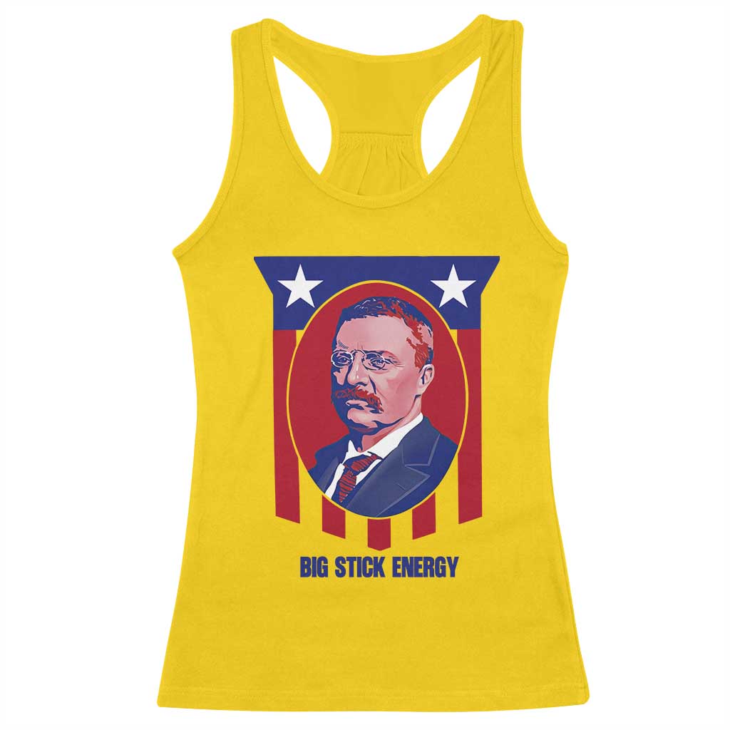 Theodore Roosevelt Patriotic American Flag Racerback Tank Top Big Stick Energy President