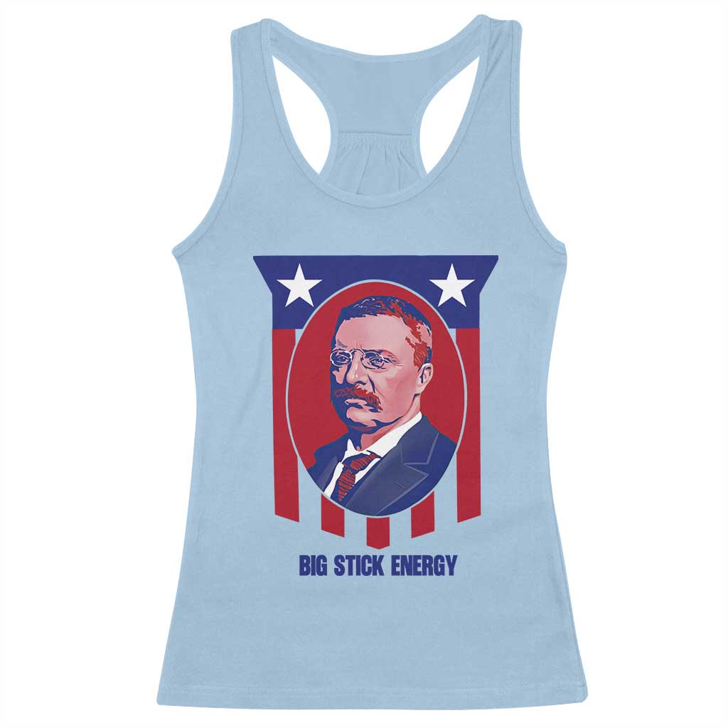 Theodore Roosevelt Patriotic American Flag Racerback Tank Top Big Stick Energy President