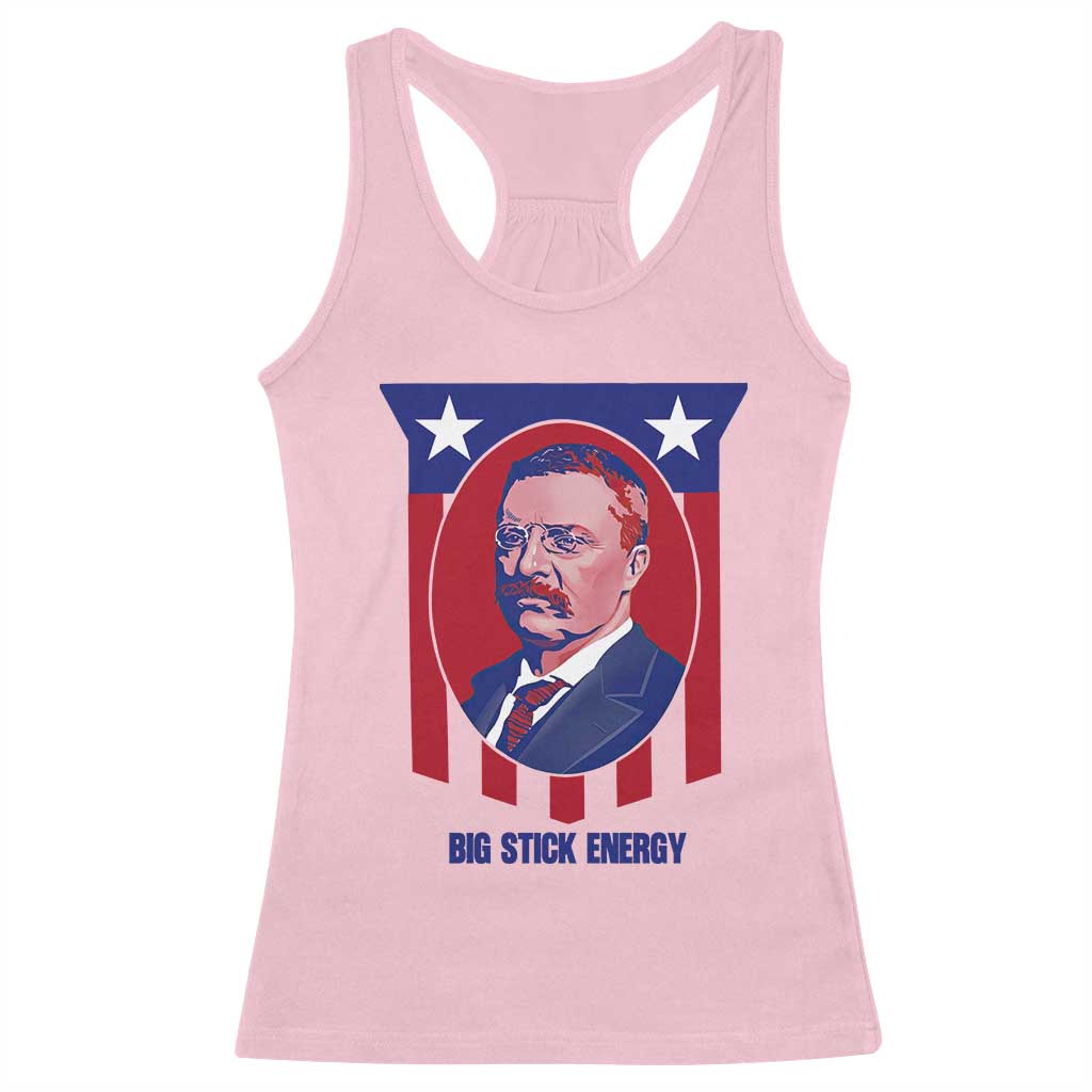Theodore Roosevelt Patriotic American Flag Racerback Tank Top Big Stick Energy President