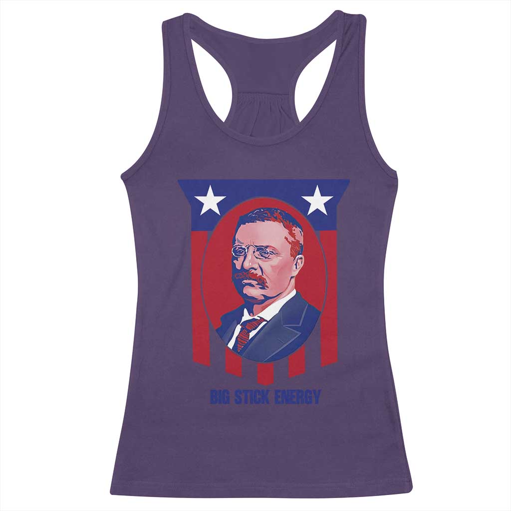 Theodore Roosevelt Patriotic American Flag Racerback Tank Top Big Stick Energy President