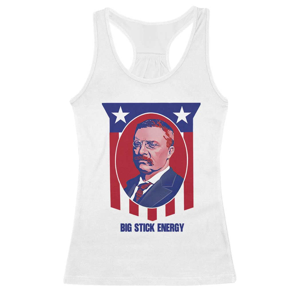 Theodore Roosevelt Patriotic American Flag Racerback Tank Top Big Stick Energy President