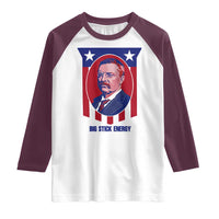 Theodore Roosevelt Patriotic American Flag Raglan Shirt Big Stick Energy President