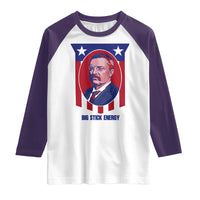 Theodore Roosevelt Patriotic American Flag Raglan Shirt Big Stick Energy President