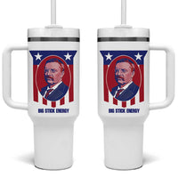 Theodore Roosevelt Patriotic American Flag Tumbler With Handle Big Stick Energy President