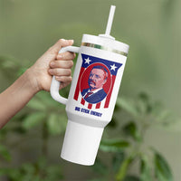 Theodore Roosevelt Patriotic American Flag Tumbler With Handle Big Stick Energy President
