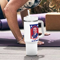 Theodore Roosevelt Patriotic American Flag Tumbler With Handle Big Stick Energy President