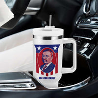 Theodore Roosevelt Patriotic American Flag Tumbler With Handle Big Stick Energy President