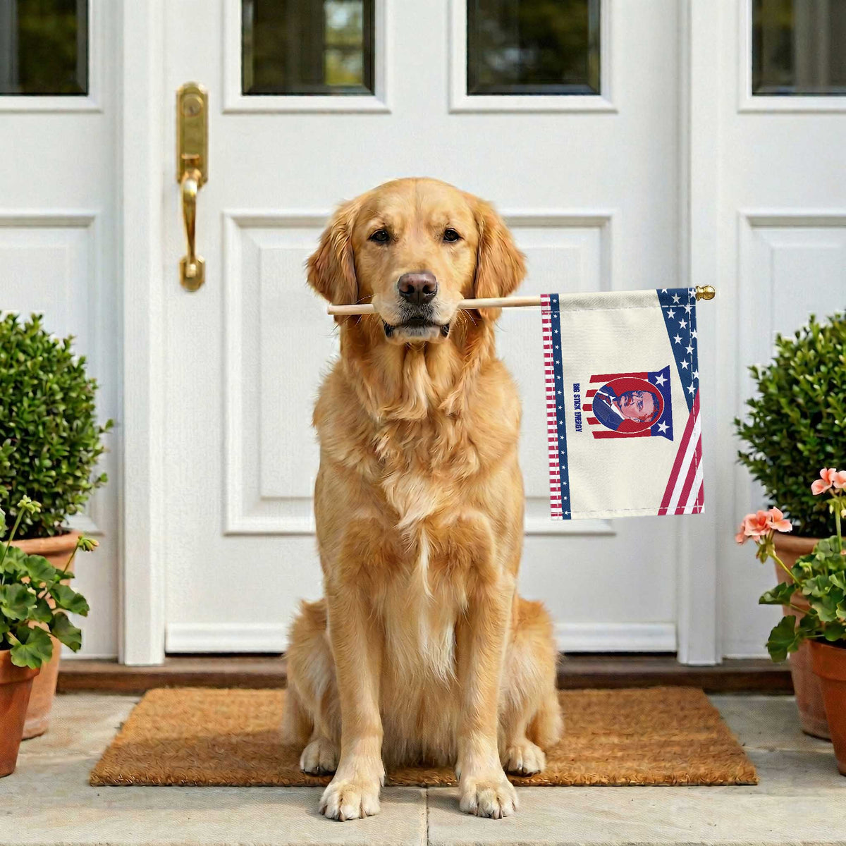 Theodore Roosevelt American Flag Patriotic Handheld Flag Big Stick Energy President