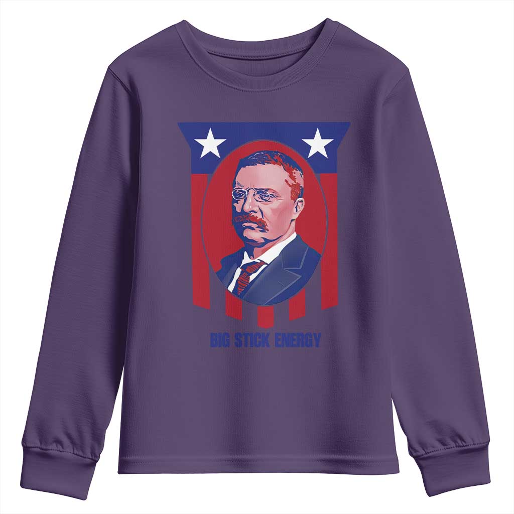 Theodore Roosevelt Patriotic American Flag Youth Sweatshirt Big Stick Energy President