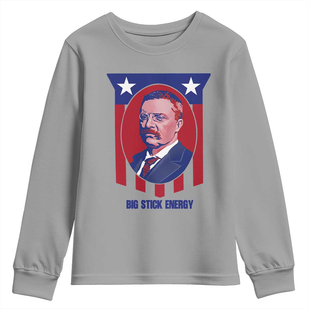 Theodore Roosevelt Patriotic American Flag Youth Sweatshirt Big Stick Energy President