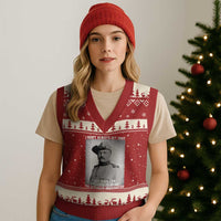 Theodore Roosevelt Quote V-Neck Knit Sweater Vest I Don't Always Get Shot But When I Do