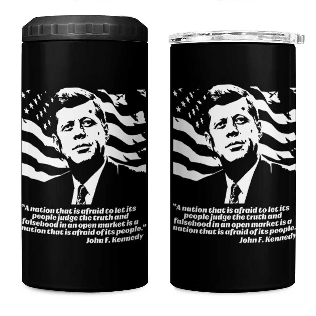 Theodore Roosevelt Quote 4 in 1 Can Cooler Tumbler Patriotic American Flag Presidents Day