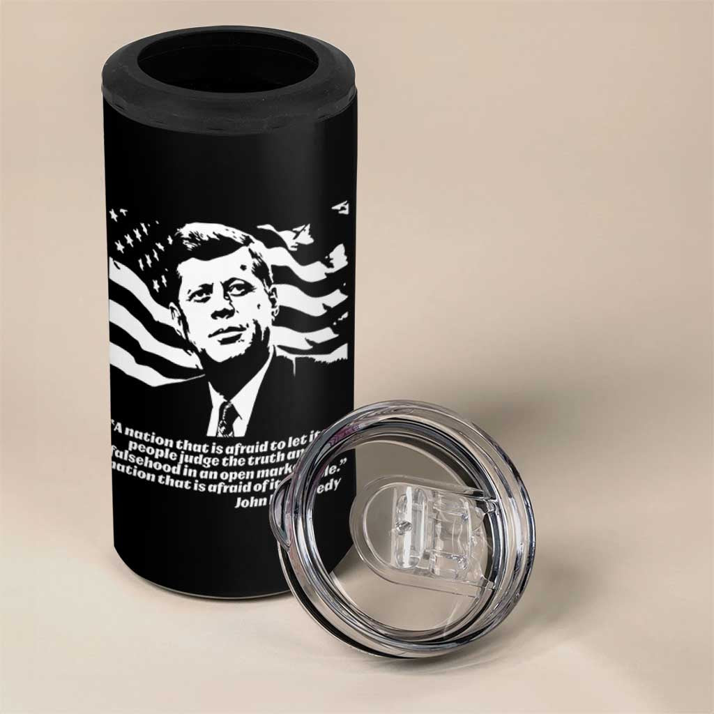 Theodore Roosevelt Quote 4 in 1 Can Cooler Tumbler Patriotic American Flag Presidents Day